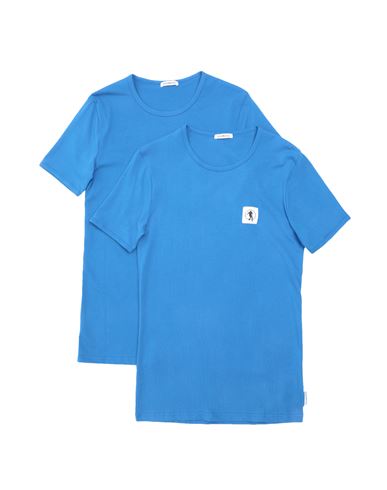Bikkembergs Man Undershirt Azure Size Xl Cotton, Elastane In Blue