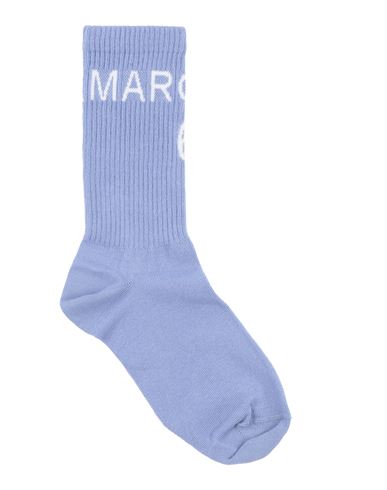 Mm6 Maison Margiela Woman Socks & Hosiery Pastel Blue Size L Cotton, Polyamide, Elastane