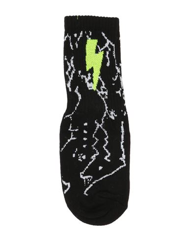 Neil Barrett Babies'  Toddler Boy Socks & Hosiery Black Size 4 Cotton, Polyamide, Elastane