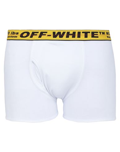 OFF-WHITE OFF-WHITE MAN BOXER WHITE SIZE L COTTON, ELASTANE