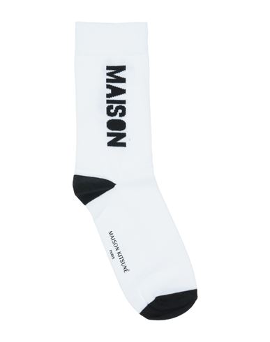 Shop Maison Kitsuné Man Socks & Hosiery White Size Onesize Cotton, Polyamide, Elastane