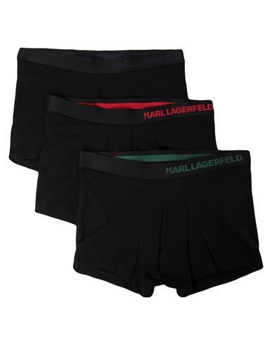 Karl Lagerfeld Hip Logo Trunk (pack Of 3) Man Boxer Black Size S Organic Cotton, Elastane