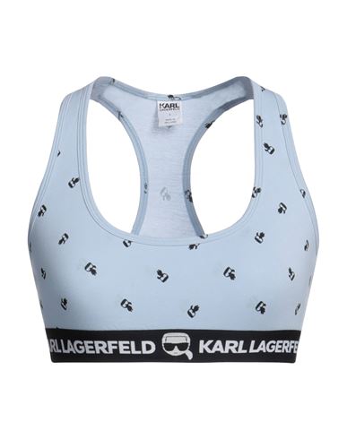 Karl Lagerfeld Woman Top Light Blue Size S Organic Cotton, Elastane