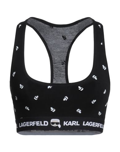 Karl Lagerfeld Woman Top Black Size S Organic Cotton, Elastane
