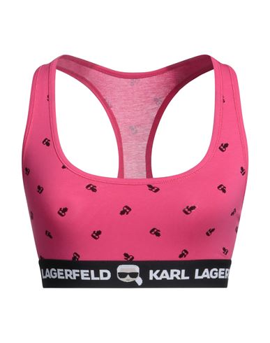 Karl Lagerfeld Woman Top Fuchsia Size S Organic Cotton, Elastane In Pink