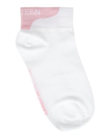 Alexander Mcqueen Intarsia-knit Logo Socks In White
