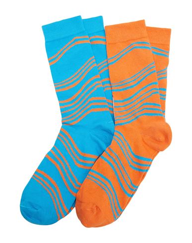 8 By Yoox 2-pack Organic Cotton Spiral Socks Man Socks & Hosiery Orange Size Onesize Organic Cotton,