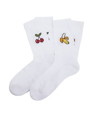 8 By Yoox 2-pack Organic Cotton Patch Socks Socks & Hosiery White Size Onesize Organic Cotton, Polya