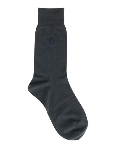 Polo Ralph Lauren Man Socks & Hosiery Lead Size 6-7 Cotton, Polyamide, Elastane In Grey