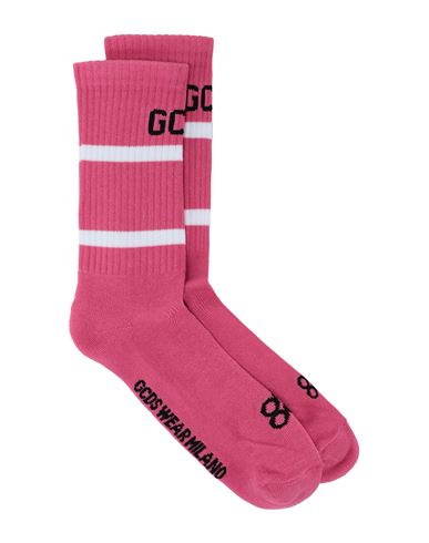 Gcds Man Socks & Hosiery Fuchsia Size 6-8 Cotton, Polyamide, Elastane In Pink