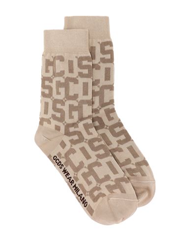 Gcds Woman Socks & Hosiery Beige Size Onesize Cotton, Polyamide, Elastane