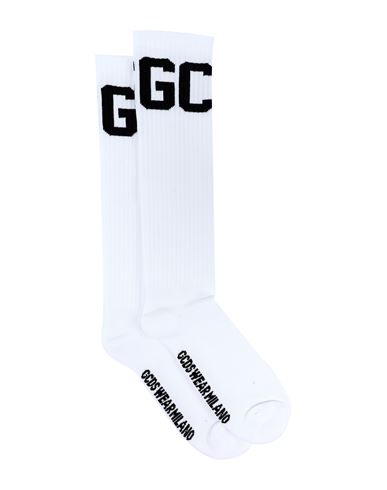Shop Gcds Man Socks & Hosiery White Size 6-8 Cotton, Polyamide, Elastane