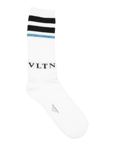 Valentino Garavani Man Socks & Hosiery White Size L/xl Cotton, Polyamide, Elastane, Metallic Fiber