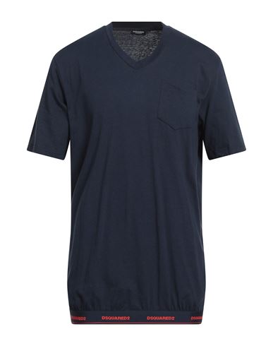 Dsquared2 Man Undershirt Midnight Blue Size M Cotton, Linen