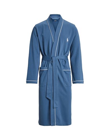 Polo Ralph Lauren Man Dressing Gown Or Bathrobe Slate Blue Size L/xl Cotton, Polyester