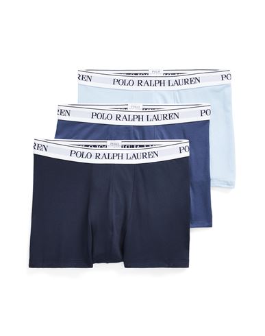 Polo Ralph Lauren Classic Stretch-cotton Trunk 3-pack Man Boxer Navy Blue Size L Cotton, Elastane
