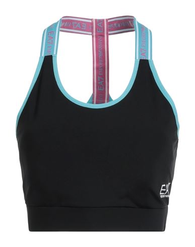 Ea7 Woman Top Black Size S Polyamide, Elastane, Polyester