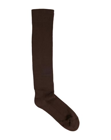 Rick Owens Man Socks & Hosiery Dark Brown Size 6-8 Cotton, Elastane