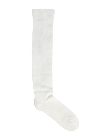 Rick Owens Man Socks & Hosiery White Size 6-8 Cotton, Elastane