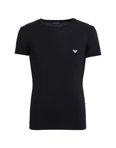 Emporio Armani Man Undershirt Black Size S Cotton, Elastane In Black