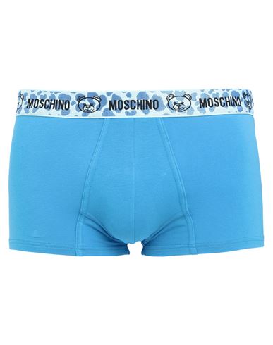 Moschino Man Boxer Azure Size Xs Cotton, Elastane In Blue