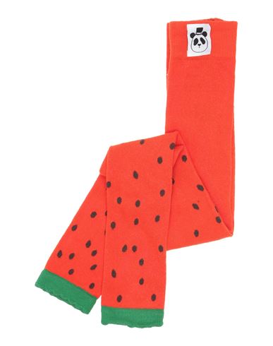 Mini Rodini Kids'  Toddler Girl Socks & Hosiery Orange Size 7 Organic Cotton, Polyamide, Elastane