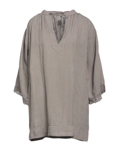 120% Woman Dressing Gown Or Bathrobe Khaki Size S Linen In Beige