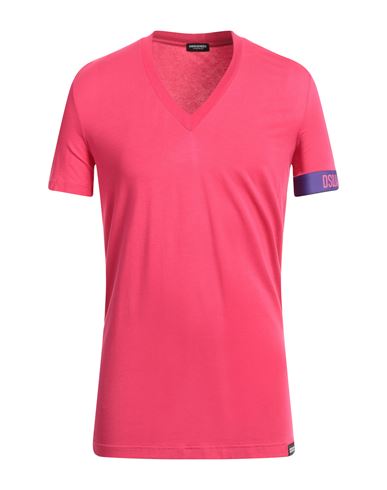 Dsquared2 Man Undershirt Fuchsia Size M Cotton, Elastane In Pink