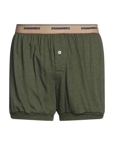 Dsquared2 Man Boxer Military Green Size L Wool, Cotton