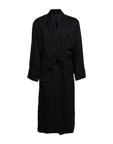 Shop Moschino Man Dressing Gown Or Bathrobe Black Size Xl Acetate, Silk
