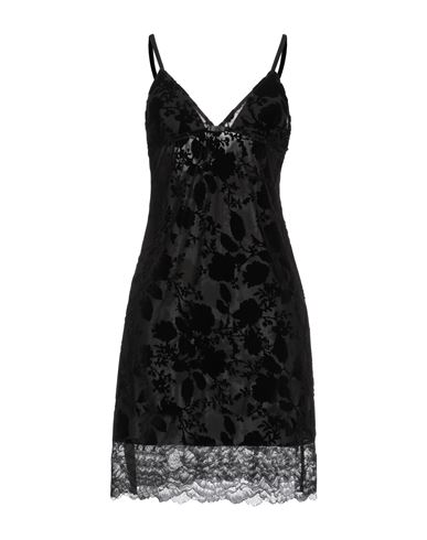 Emporio Armani Woman Slip Dress Black Size M Polyester, Polyamide, Elastane