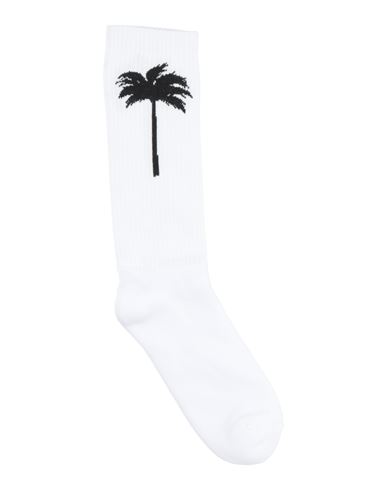 Palm Angels Man Socks & Hosiery White Size S/m Cotton, Elastane, Polyamide