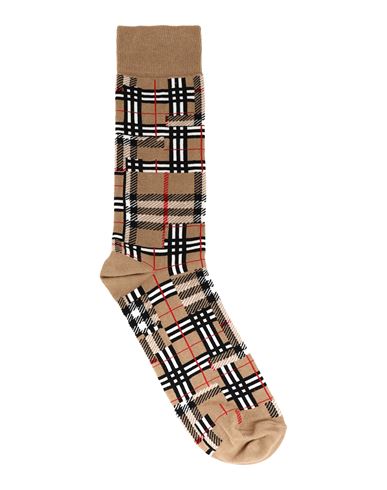 Burberry Man Socks & Hosiery Camel Size S Polyamide, Cotton, Cashmere, Elastane In Beige
