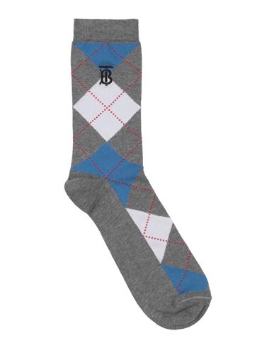 Burberry Man Socks & Hosiery Grey Size M Cotton, Polyamide, Cashmere, Elastane