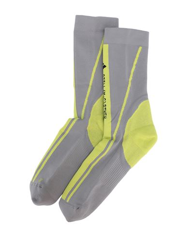 Adidas By Stella Mccartney Asmc Crew Socks Woman Socks & Hosiery Grey Size 2.5-4 Recycled Polyester,