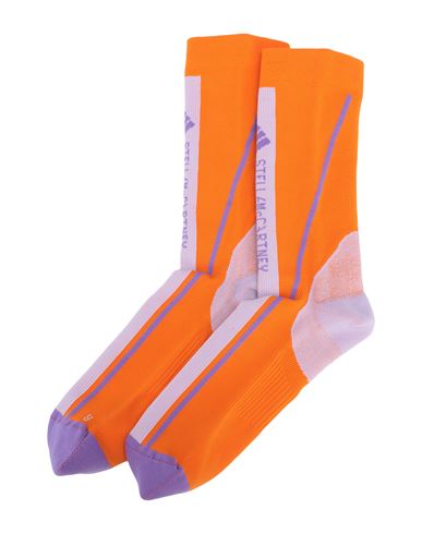 Adidas By Stella Mccartney Asmc Crew Socks Woman Socks & Hosiery Orange Size 7-8 Recycled Polyester,