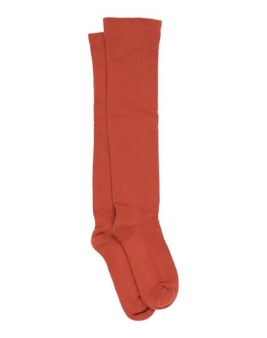 Shop Rick Owens Man Socks & Hosiery Rust Size 6-8 Cotton, Polyamide, Elastane In Red