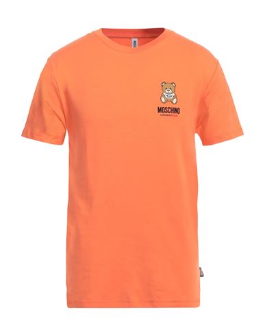 Moschino Man Undershirt Orange Size L Cotton, Elastane