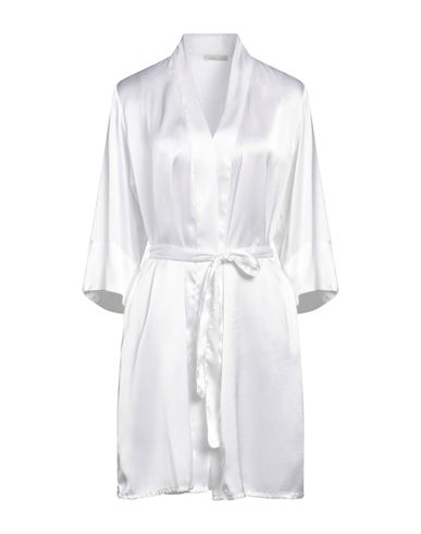 Shop Verdissima Woman Dressing Gown Or Bathrobe Ivory Size L Polyester In White