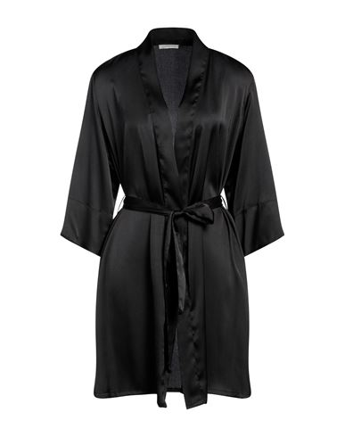 Shop Verdissima Woman Dressing Gown Or Bathrobe Black Size L Polyester