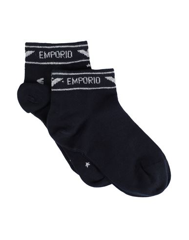 Emporio Armani Woman Socks & Hosiery Navy Blue Size Onesize Cotton, Polyamide, Elastane, Polyester