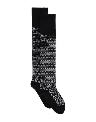 Emporio Armani Woman Socks & Hosiery Black Size Onesize Cotton, Polyamide, Polyester, Elastane