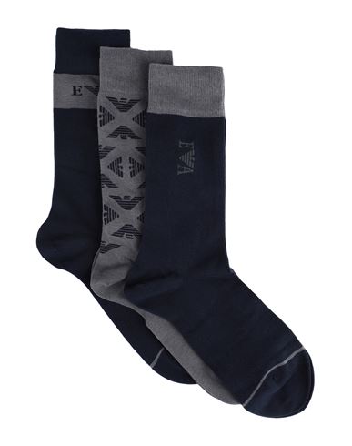 Emporio Armani Man Socks & Hosiery Midnight Blue Size Onesize Cotton, Polyamide, Elastane In Black