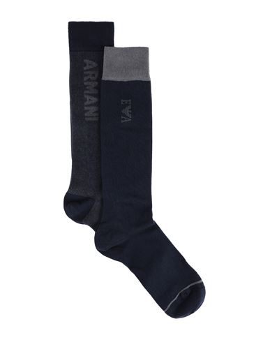 Emporio Armani Man Socks & Hosiery Navy Blue Size Onesize Cotton, Polyamide, Elastane