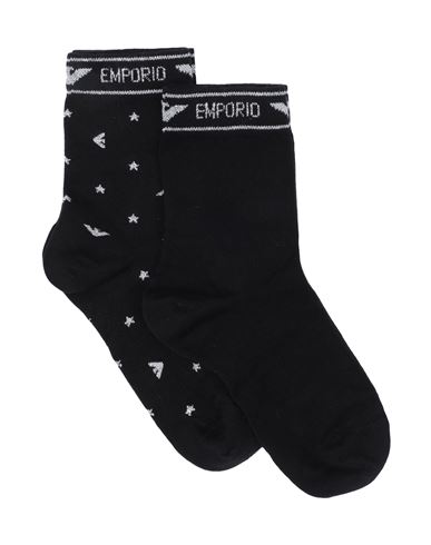 Shop Emporio Armani Woman Socks & Hosiery Black Size Onesize Cotton, Polyamide, Elastane, Polyester