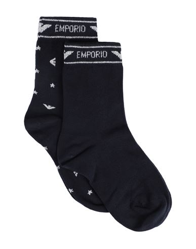 Shop Emporio Armani Woman Socks & Hosiery Navy Blue Size Onesize Cotton, Polyamide, Elastane, Polyester