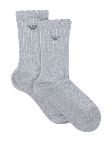Emporio Armani Woman Socks & Hosiery Grey Size Onesize Cotton, Polyamide, Polyester, Elastane