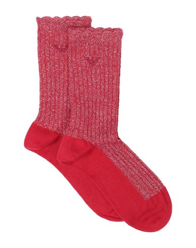 Emporio Armani Woman Socks & Hosiery Red Size Onesize Cotton, Polyamide, Polyester, Elastane