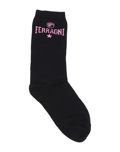 Chiara Ferragni Woman Socks & Hosiery Black Size Onesize Cotton, Polyamide, Elastane