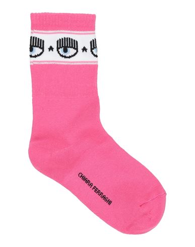 Shop Chiara Ferragni Woman Socks & Hosiery Fuchsia Size Onesize Cotton, Polyamide, Elastane In Pink
